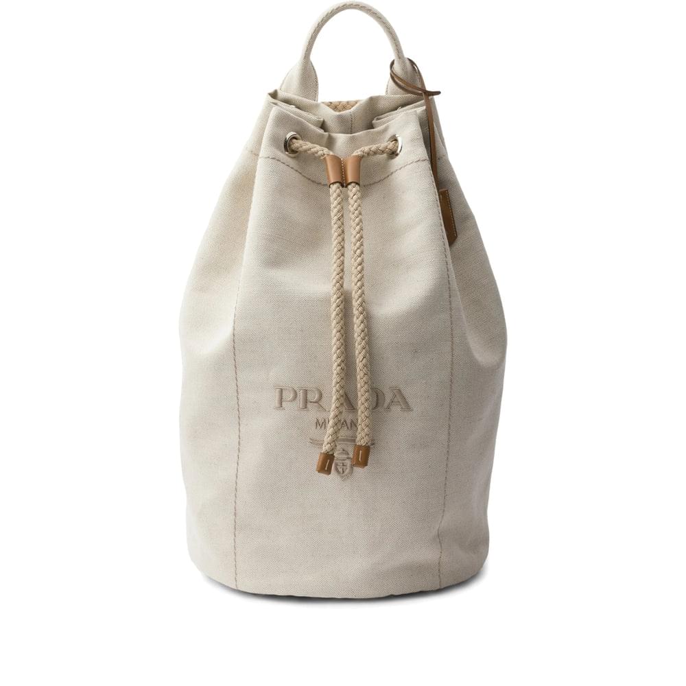 Prada Neutrals Backpacks Men