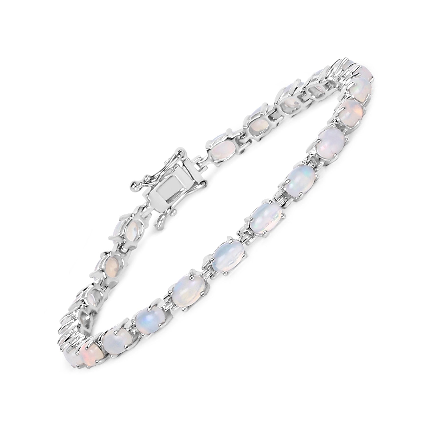 5.94 Carat Genuine Ethiopian Opal .925 Sterling Silver Bracelet DestGlow
