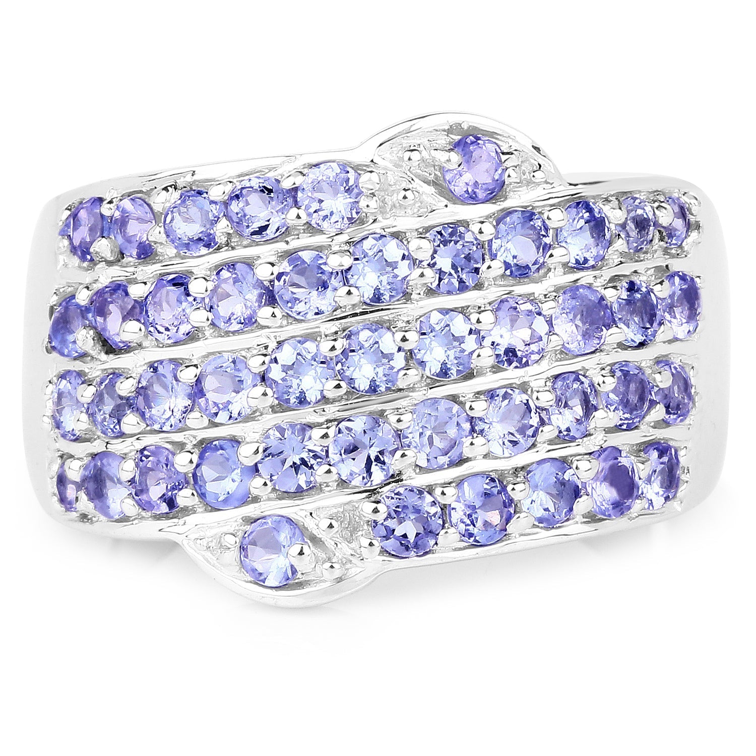 1.58 Carat Genuine Tanzanite .925 Sterling Silver Ring DestGlow