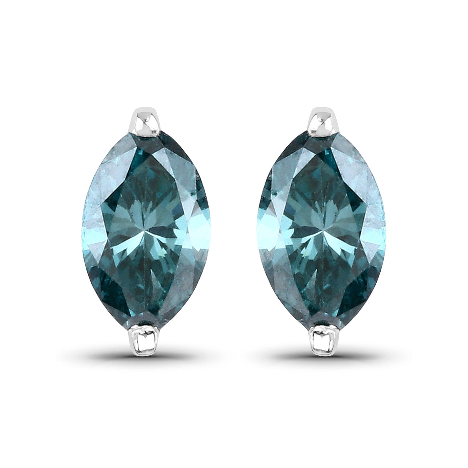 0.69 Carat Genuine Blue Diamond 14K White Gold Earrings by Bids.com