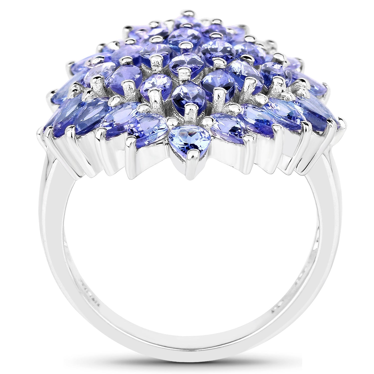 5.04 Carat Genuine Tanzanite .925 Sterling Silver Ring DestGlow