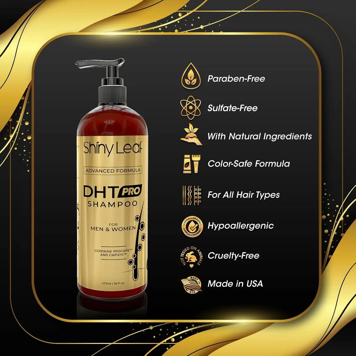 DHT Pro Shampoo with Procapil & Capixyl — 16 oz by Shiny Leaf
