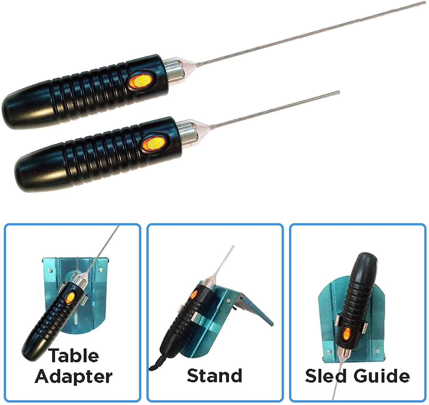 Crafters Hot Knife Set 6" and 9" Rod Style Knives with Sled Guide & Stand