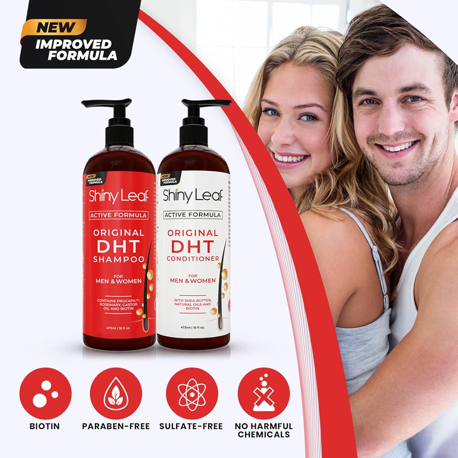 Bariatric Multivitamin with Iron With DHT Original Shampoo and Conditioner Hair Care Bundle by Shiny Leaf