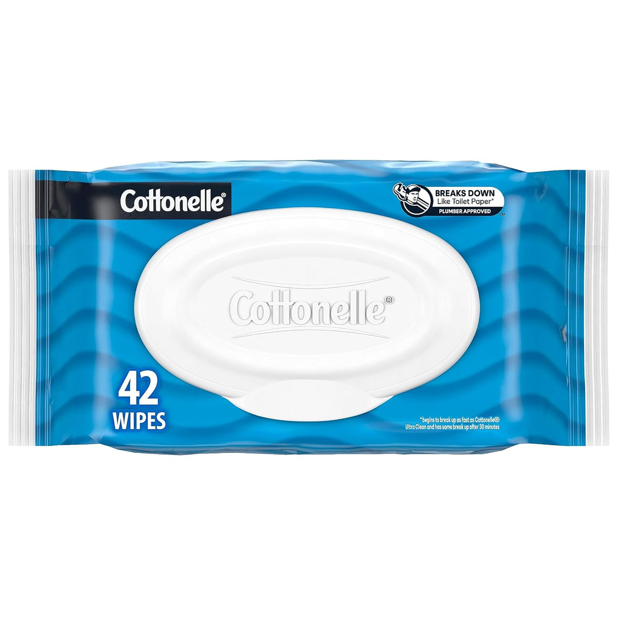 Cottonelle Flushable Wet Wipes for Adults, 1 Flip-Top Pack, 42 Wipes, Alcohol-Free, Plastic Free DestGlow