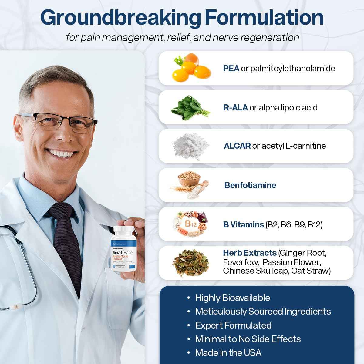 Sciatic Nerve Health Support Supplement - 120 Capsules