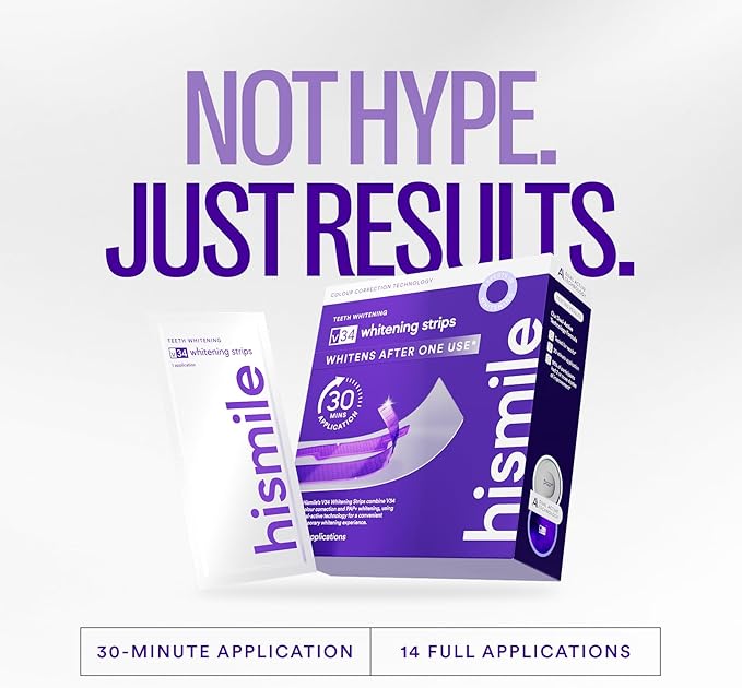 Purple Teeth Whitening Strips – Gentle Daily Purple Whitening Strips for Surface Stain Reduction & Natural Shine, Portable Whitening Strips Purple for Home or On-The-Go Use (14) DestGlow