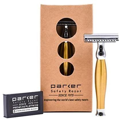 Parker 48r Matte Gold Three Piece Double Edge Safety Razor by Pasteur Pharmacy