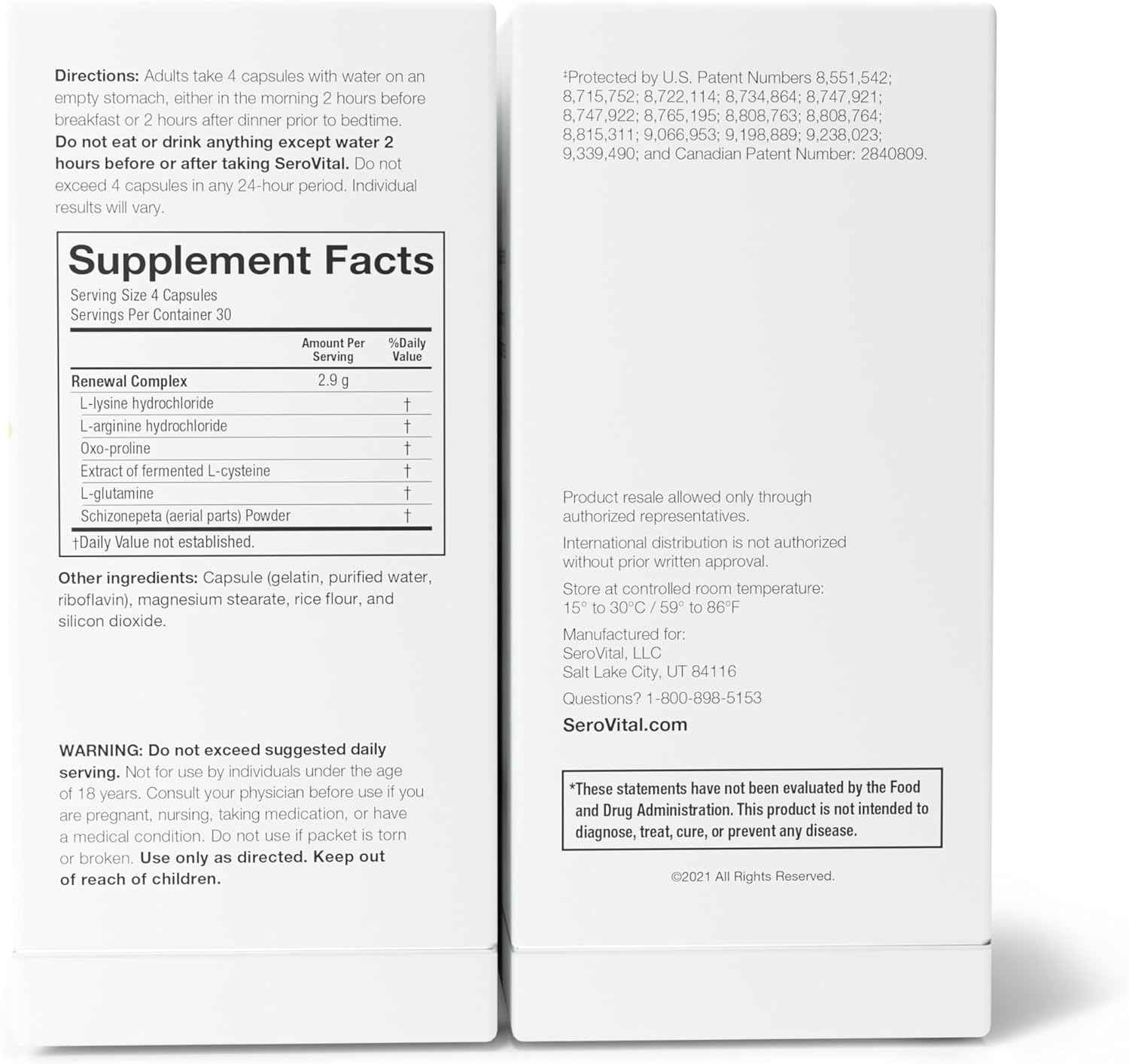 Serovital Renewal Complex - Anti Aging Supplements - Improved Energy, Immunity and Sleep (30 days serving) - Clearance Sale