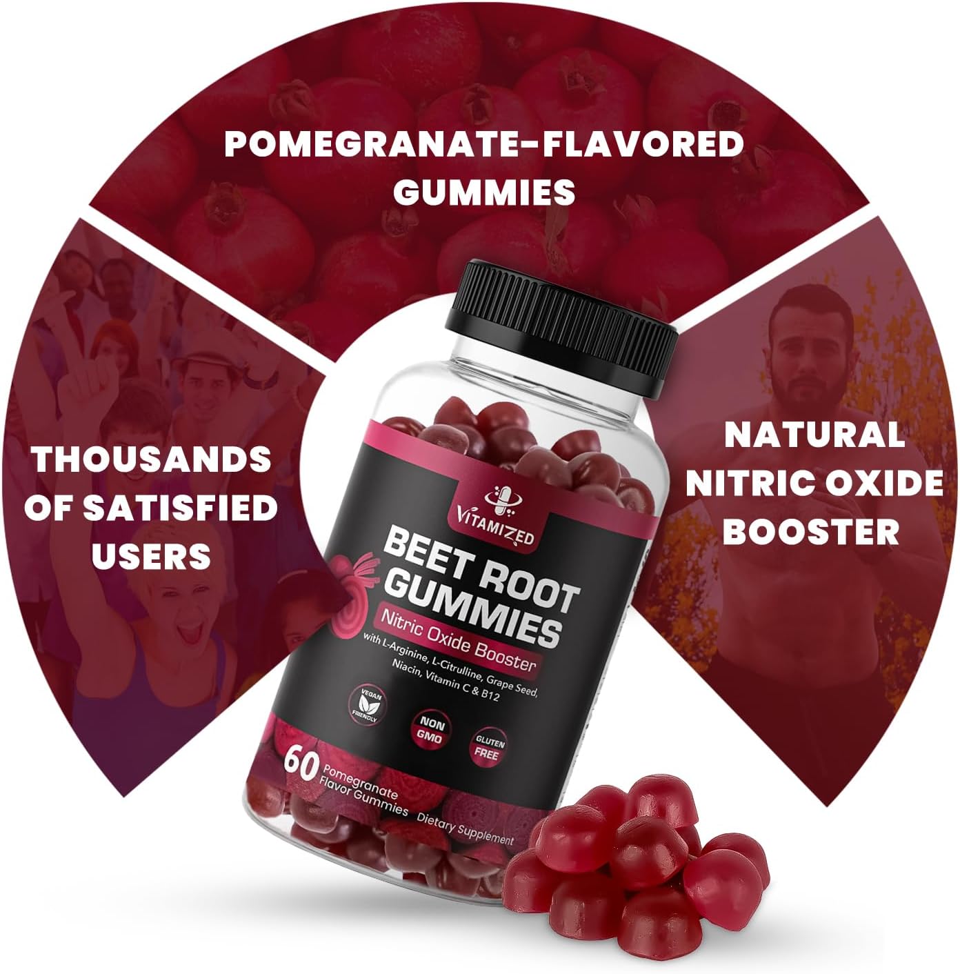 VITAMIZED Beetroot Gummies 1000mg - Nitric Oxide Supplement by The VITAMIZED Shop