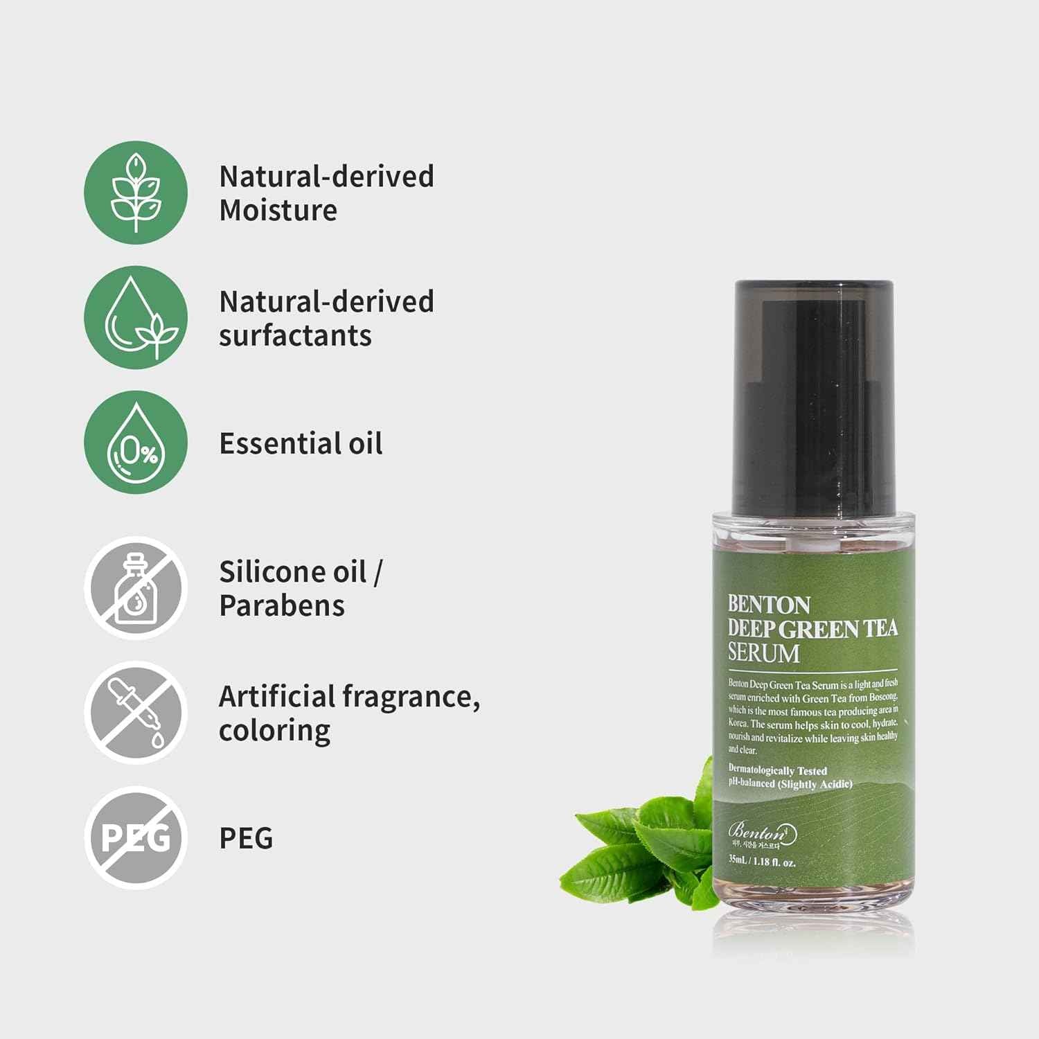 Deep Green Tea Serum 30Ml (1.01 Fl.Oz.)_New - Nourishing & Hydrating Facial Serum for Oily and Sensitive Skin, Skin Soothing by Korean Skin Care