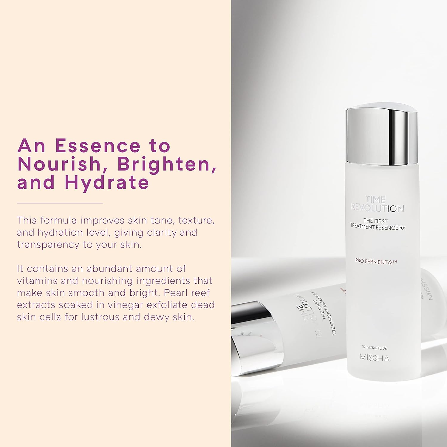 Time Revolution the First Essence RX (4Th Gen) 5.07 Fl Oz/150Ml, Korean Face Essence, Hydrating Facial Toner, Skin Smoothing & Ph Balancing Toner for All Skin Types by Korean Skin Care
