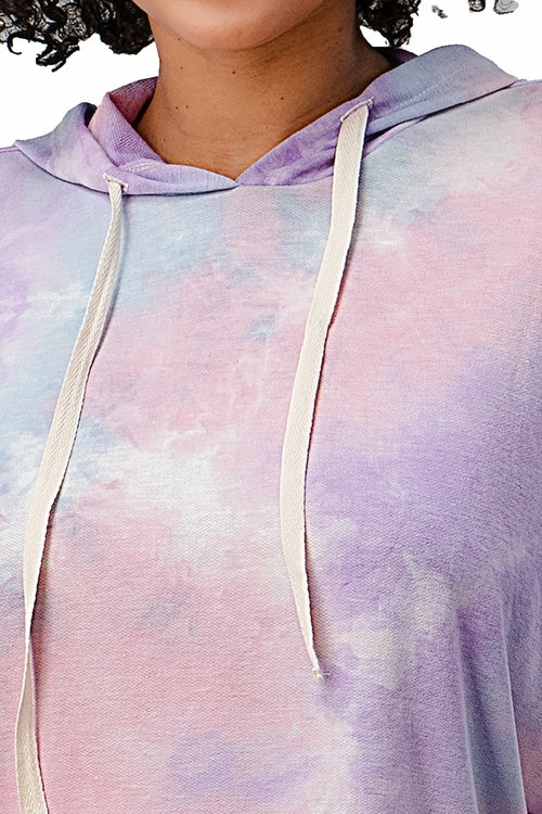 Women's French Terry Tie-Dye Lounge Set - Hooded Sweatshirt & Jogger Pants