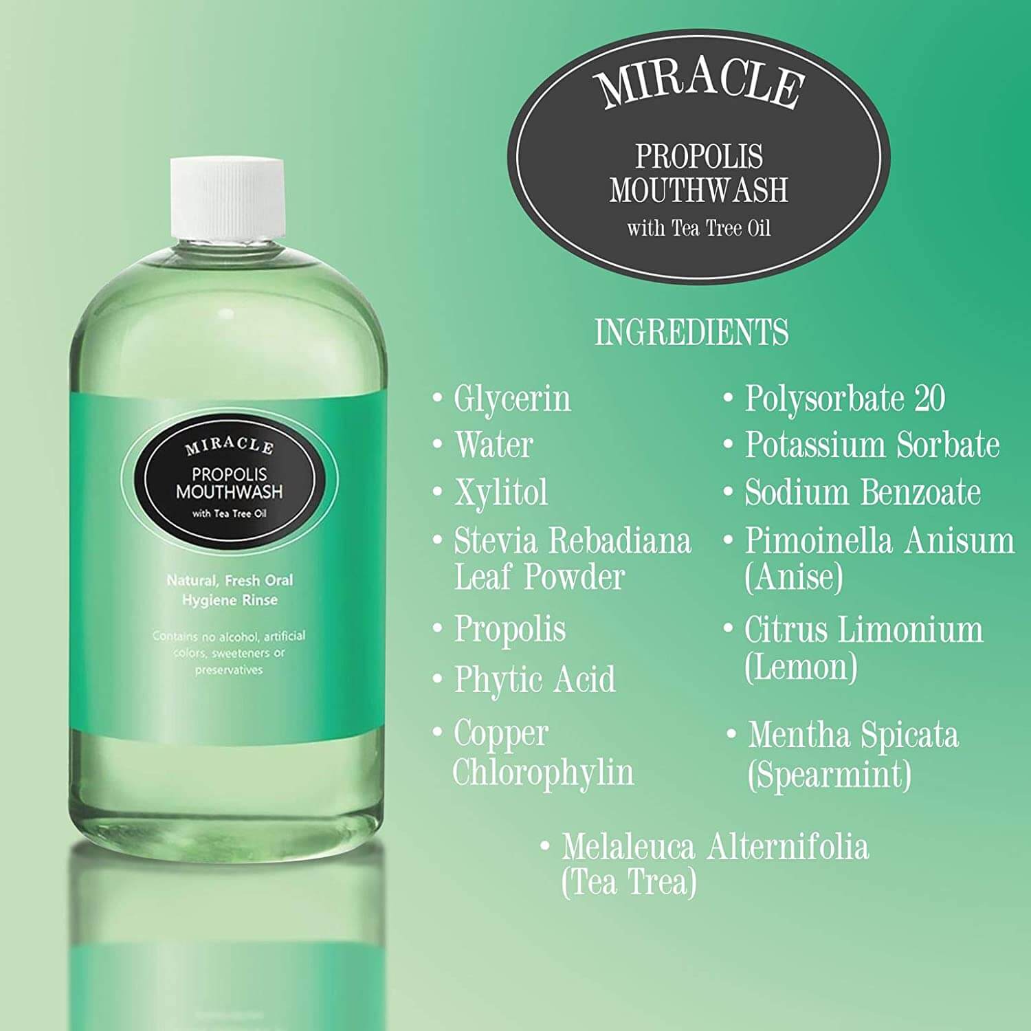 Holocuren Miracle Propolis Mouthwash with Tea Tree Oil – Fluoride-Free, 16 oz by HOLOCUREN - Official Website