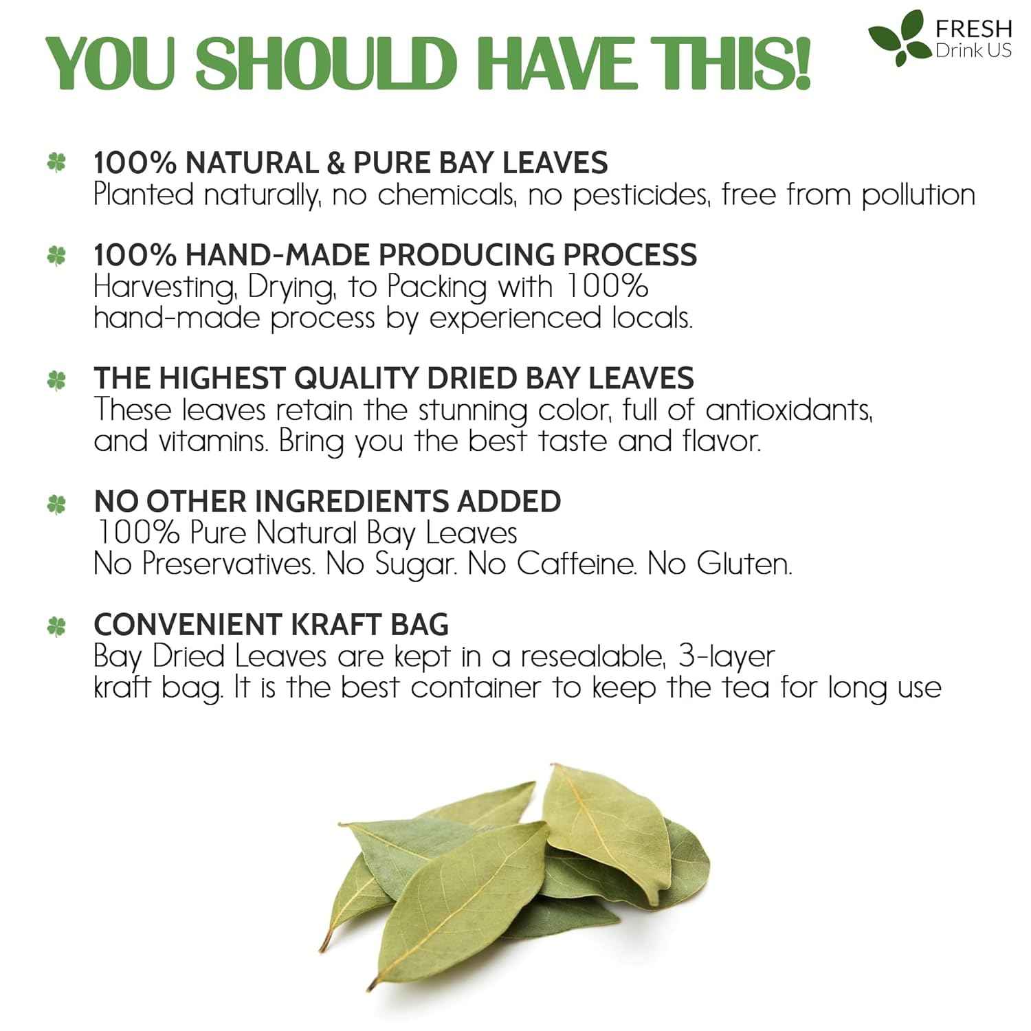 Premium Dried Bay Leaves, Tea Bags, Powder, Bay Leaves Spice, Whole Nice Leaves, Wildcrafted, Fresh Harvested, Bay Leaves For Cooking, Sugar-Free, Gluten Free, Caffeine Free, Vegan