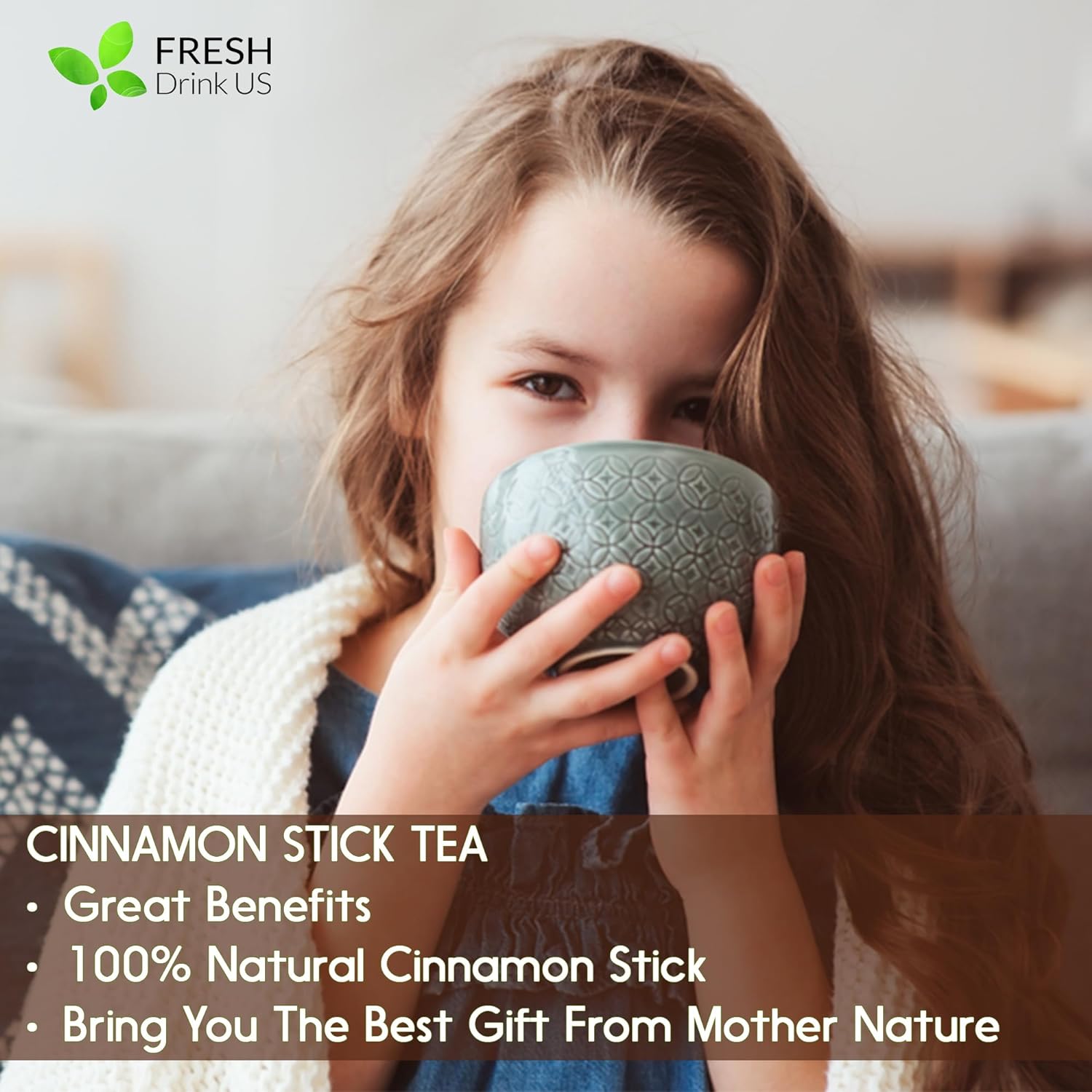 Cinnamon Sticks, Whole Sticks, 100% Natural & Pure Cinnamon Inner Bark, Raw Cinnamon Spice Flavor & Strong Aroma, Cinnamon Spice Herbal Tea, Perfect for Warm Beverages, No Additives, Vegan by FreshDrinkUS - Natural and Premium Herbal Tea
