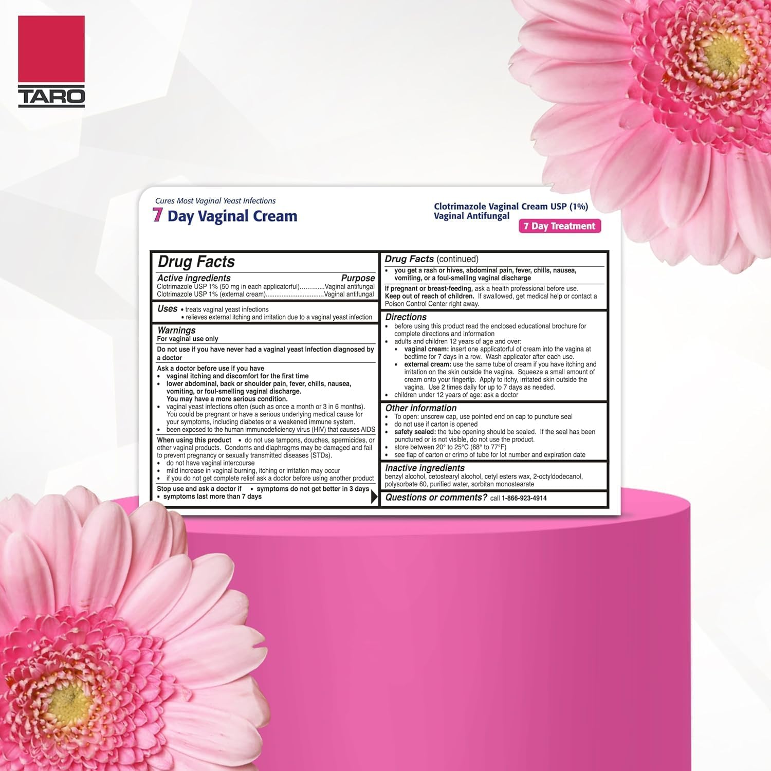 Taro Clotrimazole 7 Day Vaginal Cream Antifungal Treatmetn (1.5 oz) DestGlow