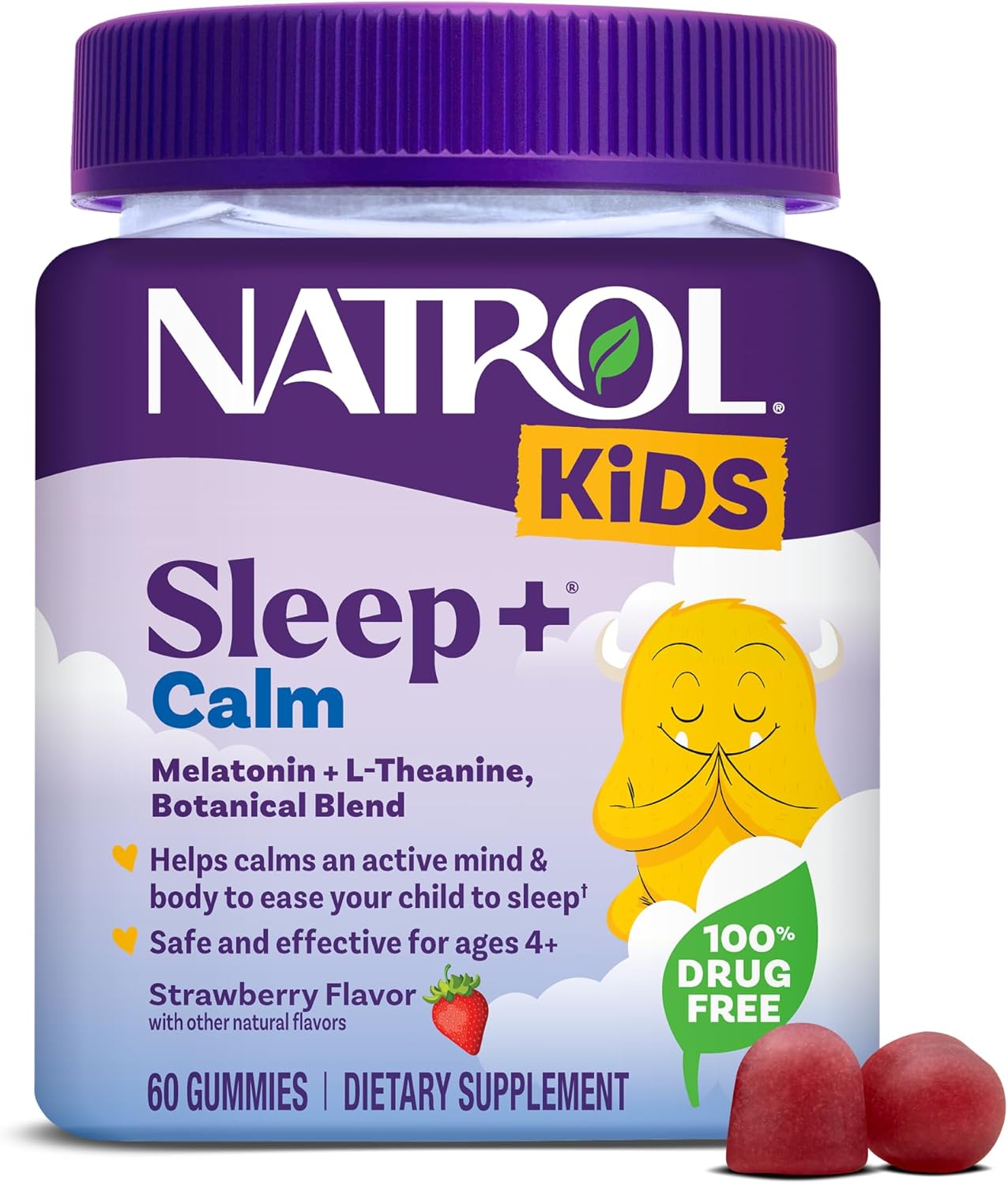 Natrol Kids Sleep+ Calm Gummies – Strawberry – 60 Count by Top Vita Shop