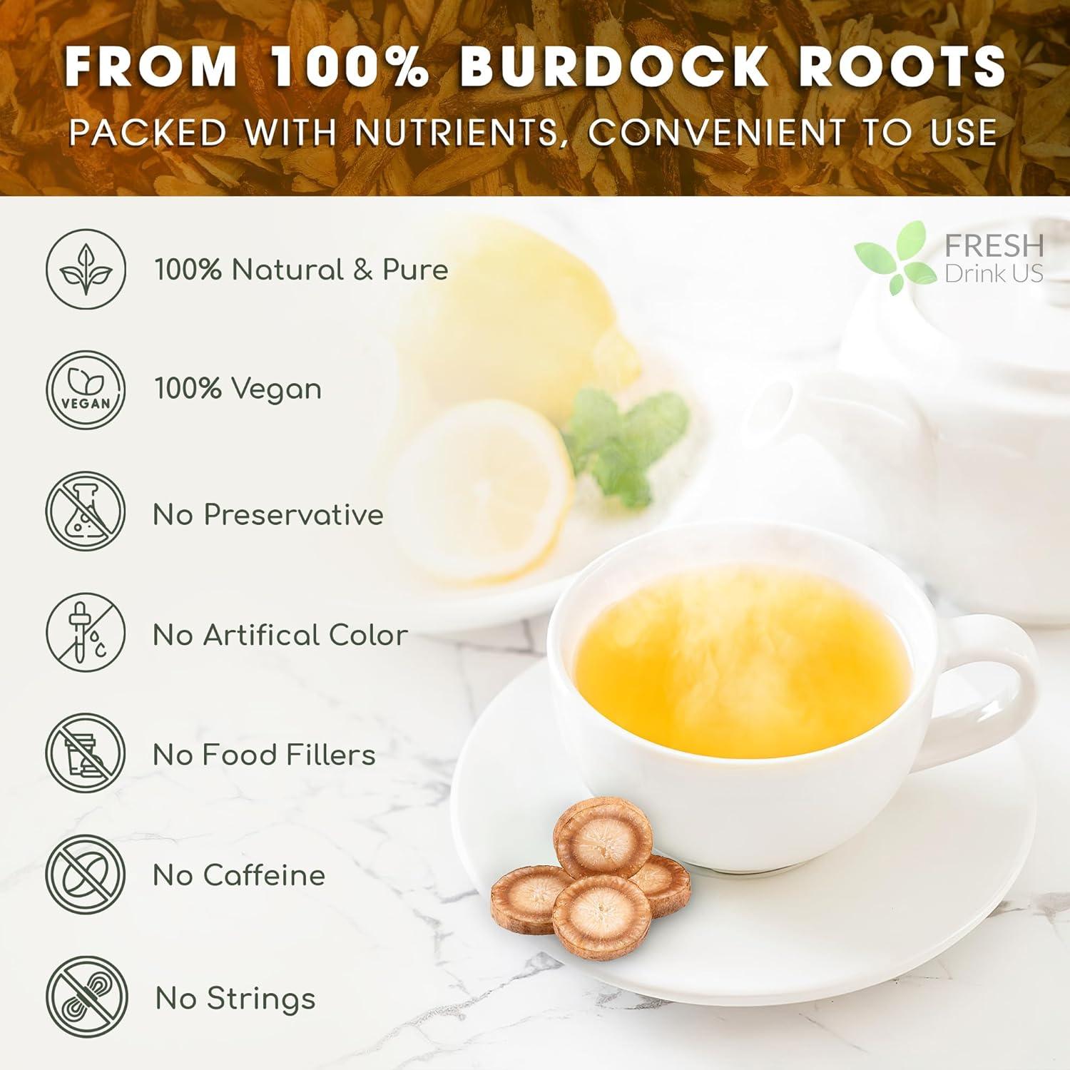 Burdock Root Powder, Burdock Root Extract, 100% Natural & Pure from Burdock Root, Burdock Root Herbal Tea, No Additives, No Caffeine, Vegan by FreshDrinkUS - Natural and Premium Herbal Tea