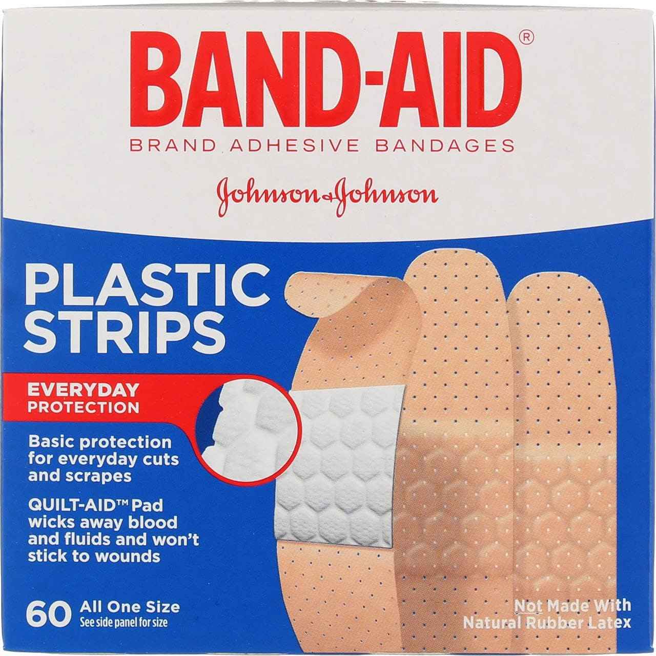 Band-Aid Plastic Strips Bandages, 60 ct - 3/4" x 3" - DestGlow