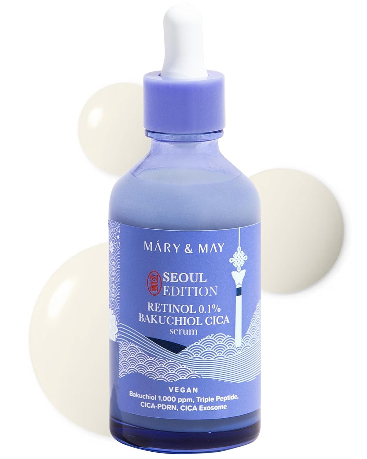 Mary & May Vegan Retinol 0.1% Bakuchiol Cica Serum by AsiaBeautyMall