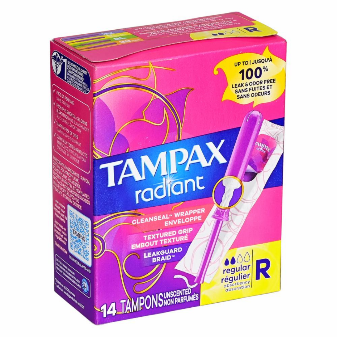 Tampax Radiant Tampons Regular Absorbency Unscented (28ct) DestGlow