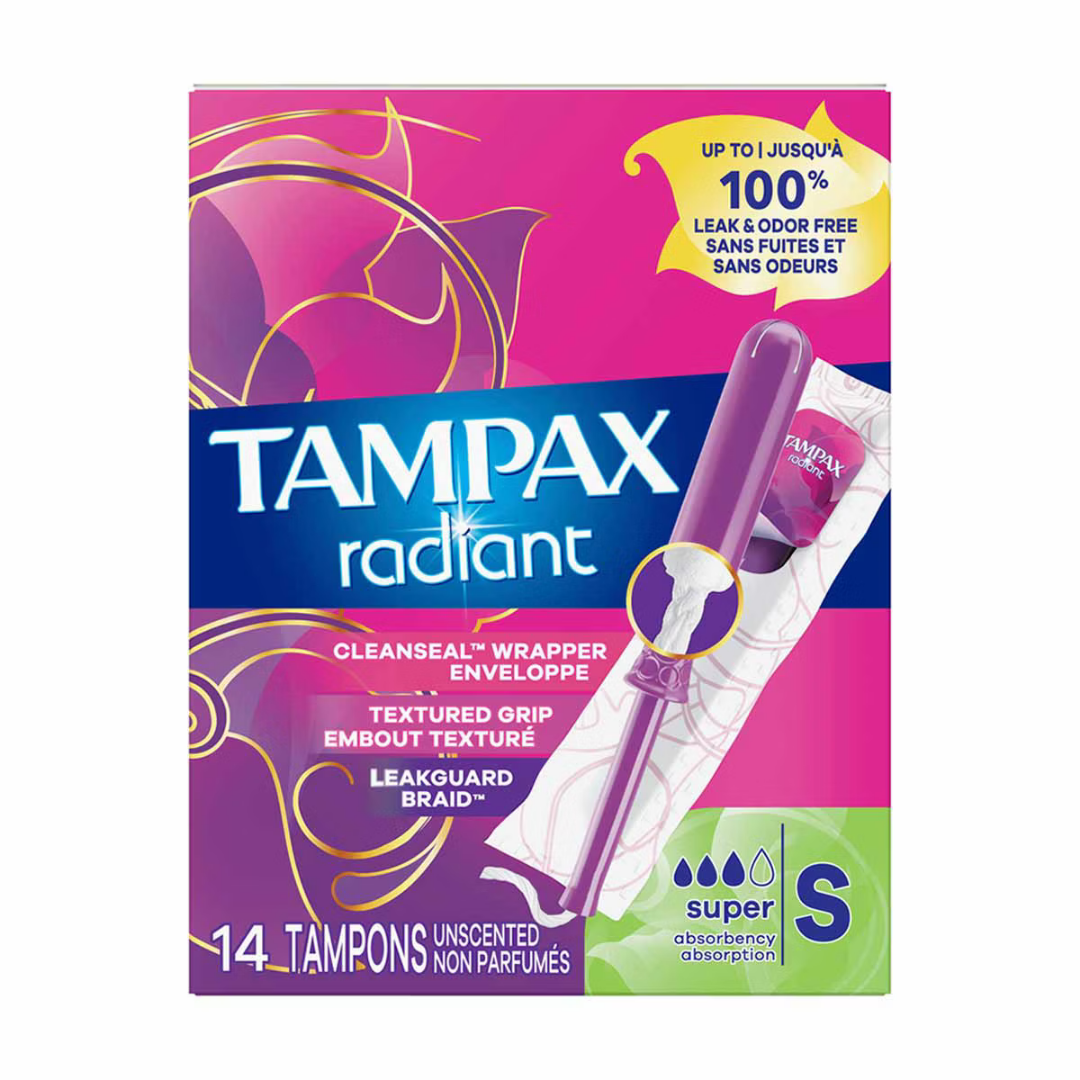 Tampax Radiant Tampons Super Absorbency Unscented (14 ct) DestGlow