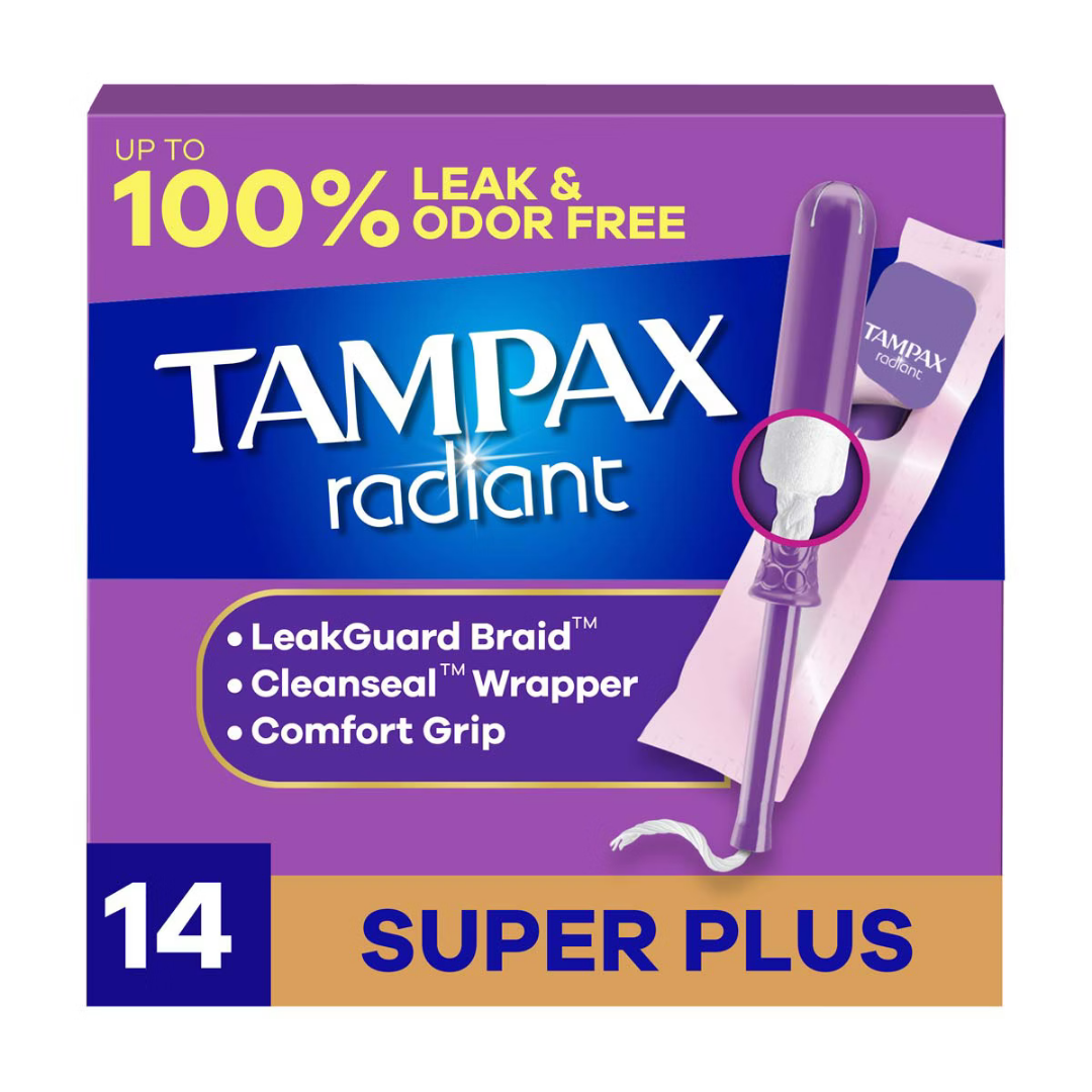 Tampax Radiant Tampons Super Plus Absorbency Unscented (14 ct) DestGlow