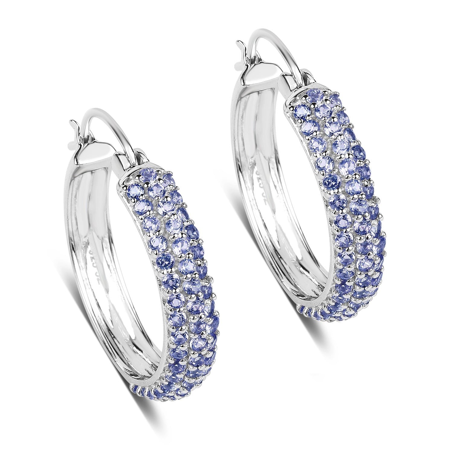 3.06 Carat Genuine Tanzanite .925 Sterling Silver Earrings DestGlow