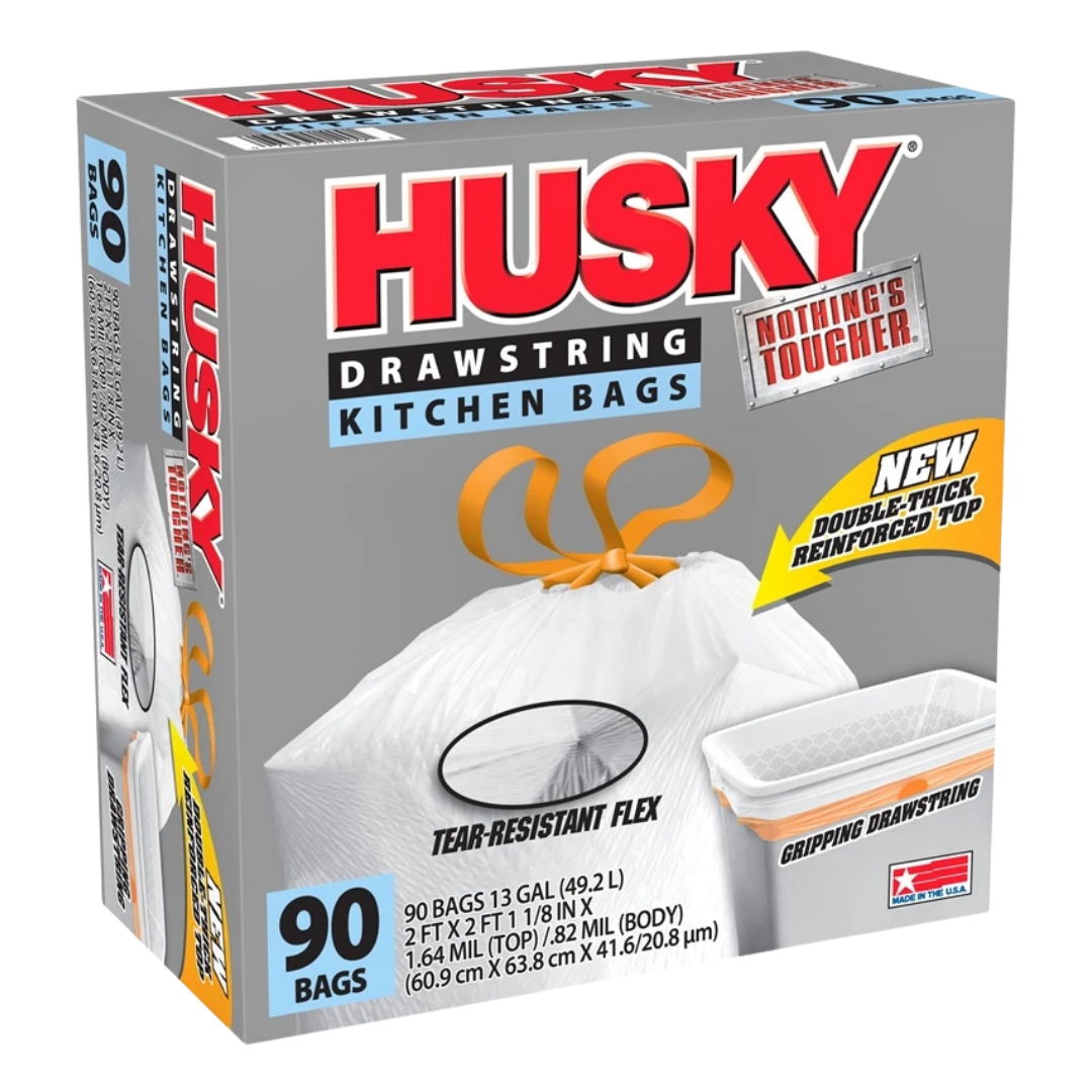 Husky Kitchen Trash Bags 13 Gallon 90ct DestGlow