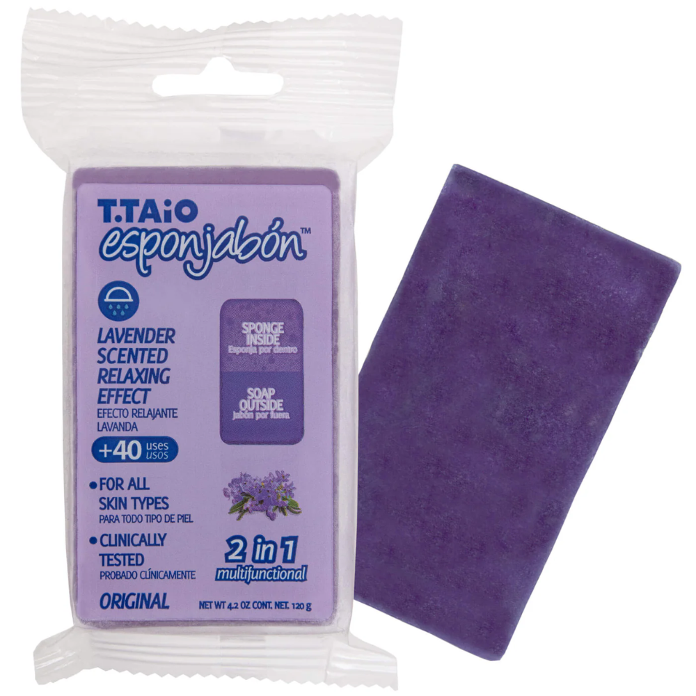 T.Taio Esponjabón Lavender Scented Relaxing Effect Soap Sponge (4.2oz) DestGlow