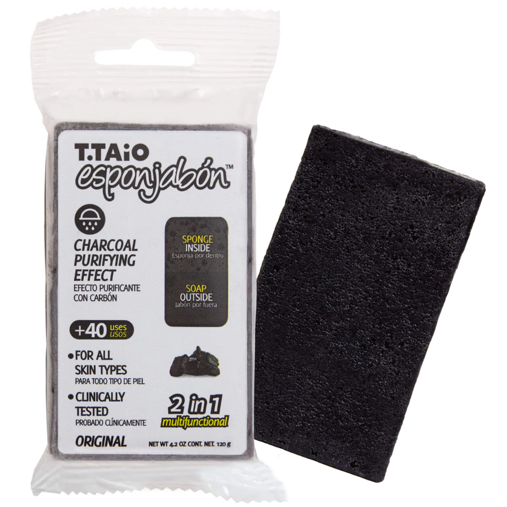 T.Taio Esponjabón Charcoal Purifying Effect Soap Sponge (4.2oz) DestGlow
