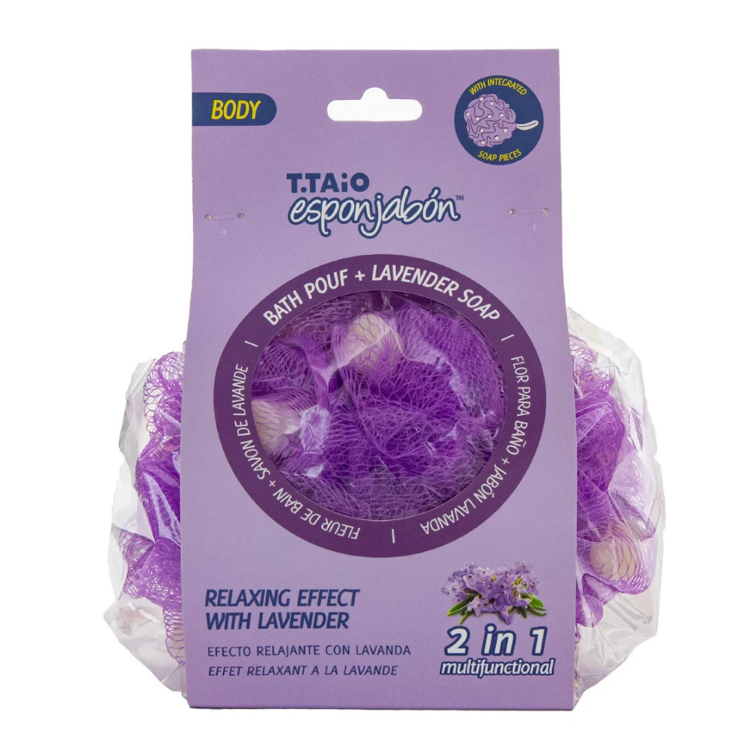 T.Taio Esponjabon Lavender Bath Pouf + Lavender Soap (2in1) DestGlow