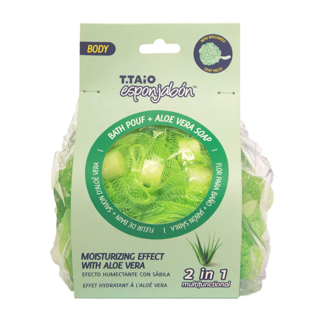 T.Taio Esponjabon Aloe Vera Bath Pouf + Aloe Vera Soap (2in1) DestGlow