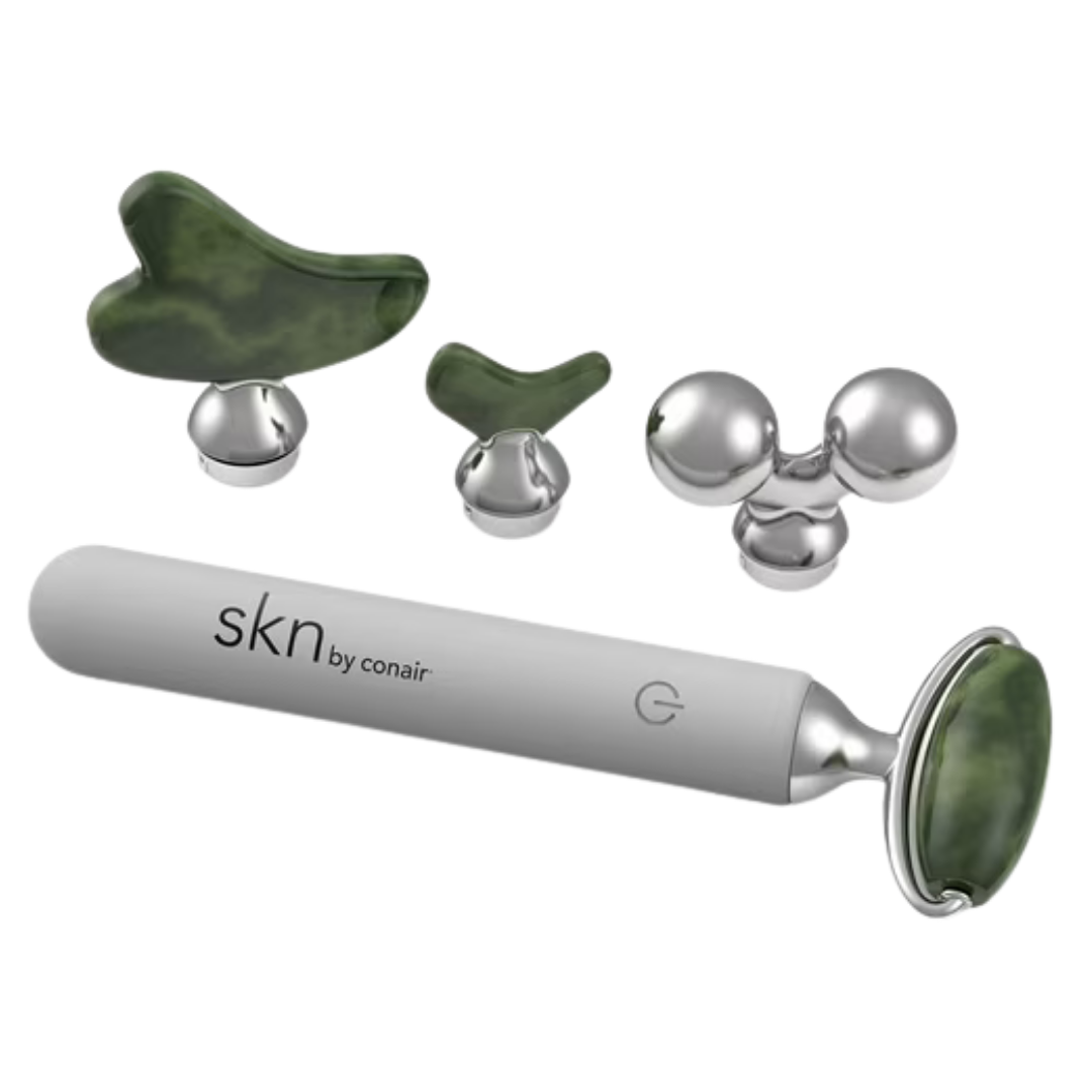 skn by conair Jade Vibe Vibrating Facial Roller Kit DestGlow