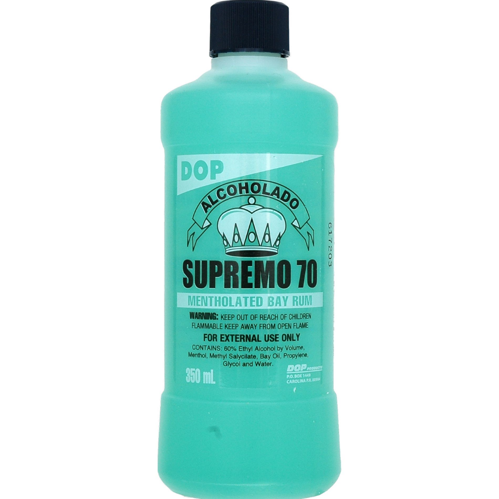 DOP Alcoholado Supremo 70 Mentholated Bay Rum Blue (350 mL) DestGlow