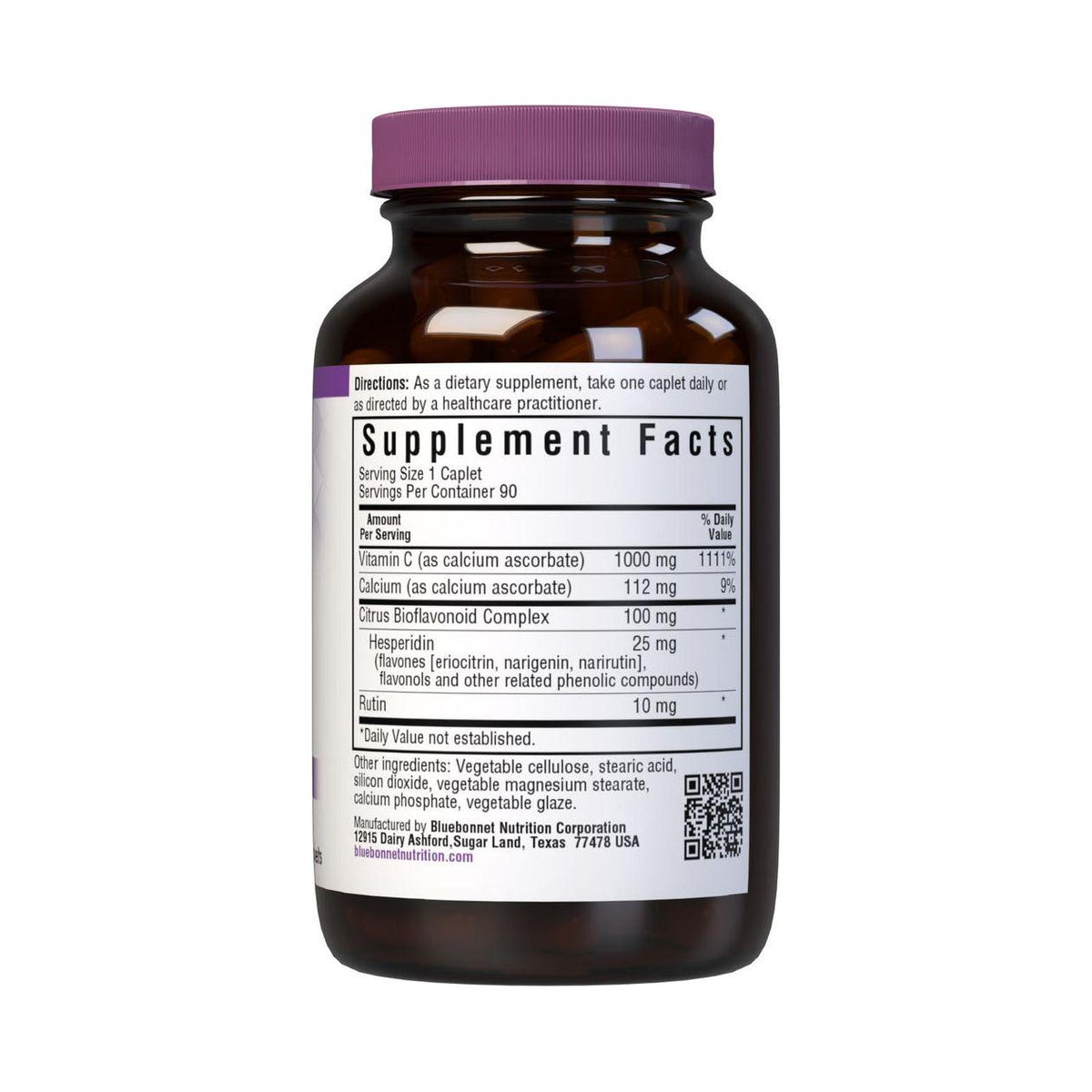 Bluebonnet Buffered Vitamin C 1000 mg, 90 Vegetables Capsules