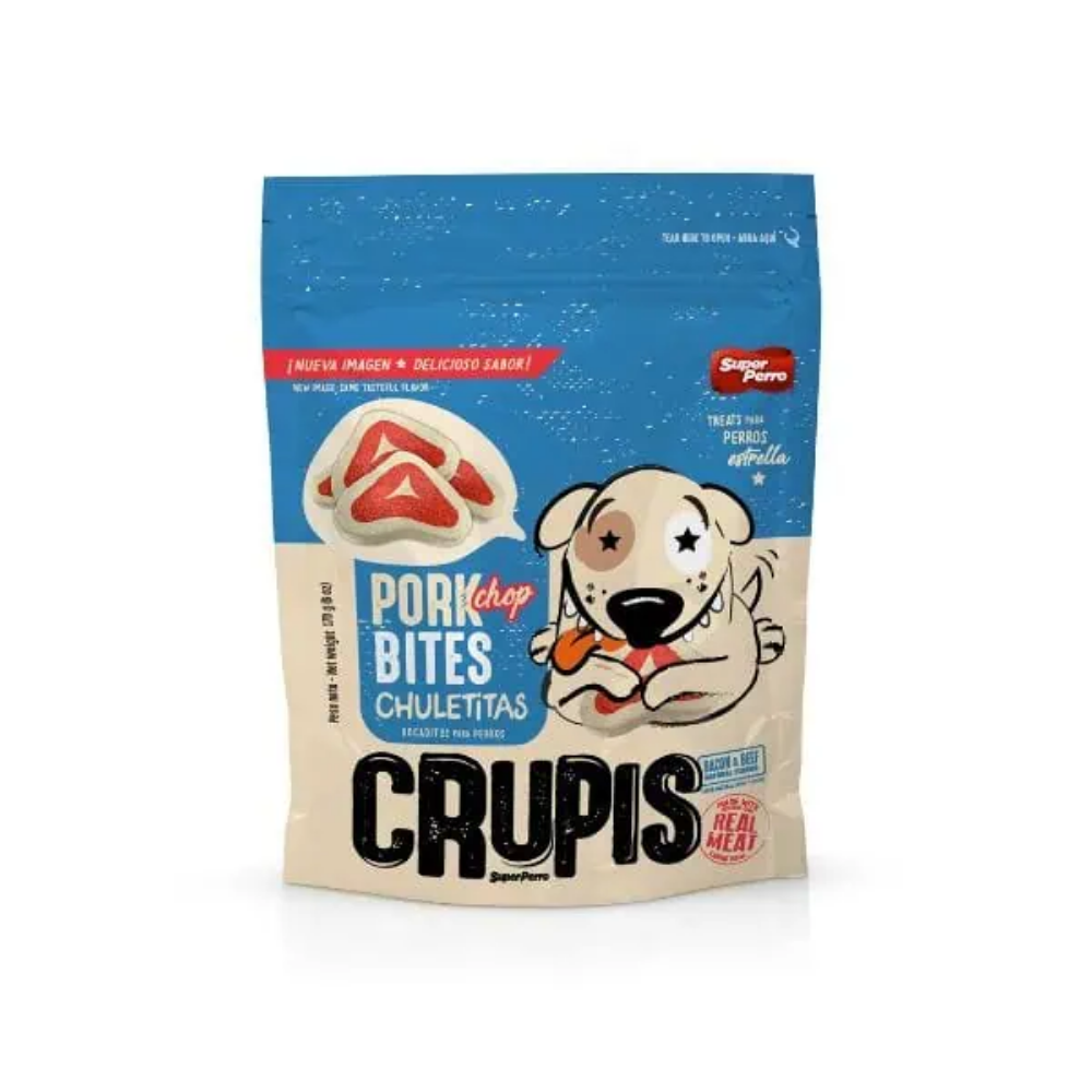 Super Perro Crupis Pork Chop Bites Dog Treats (6 oz) DestGlow