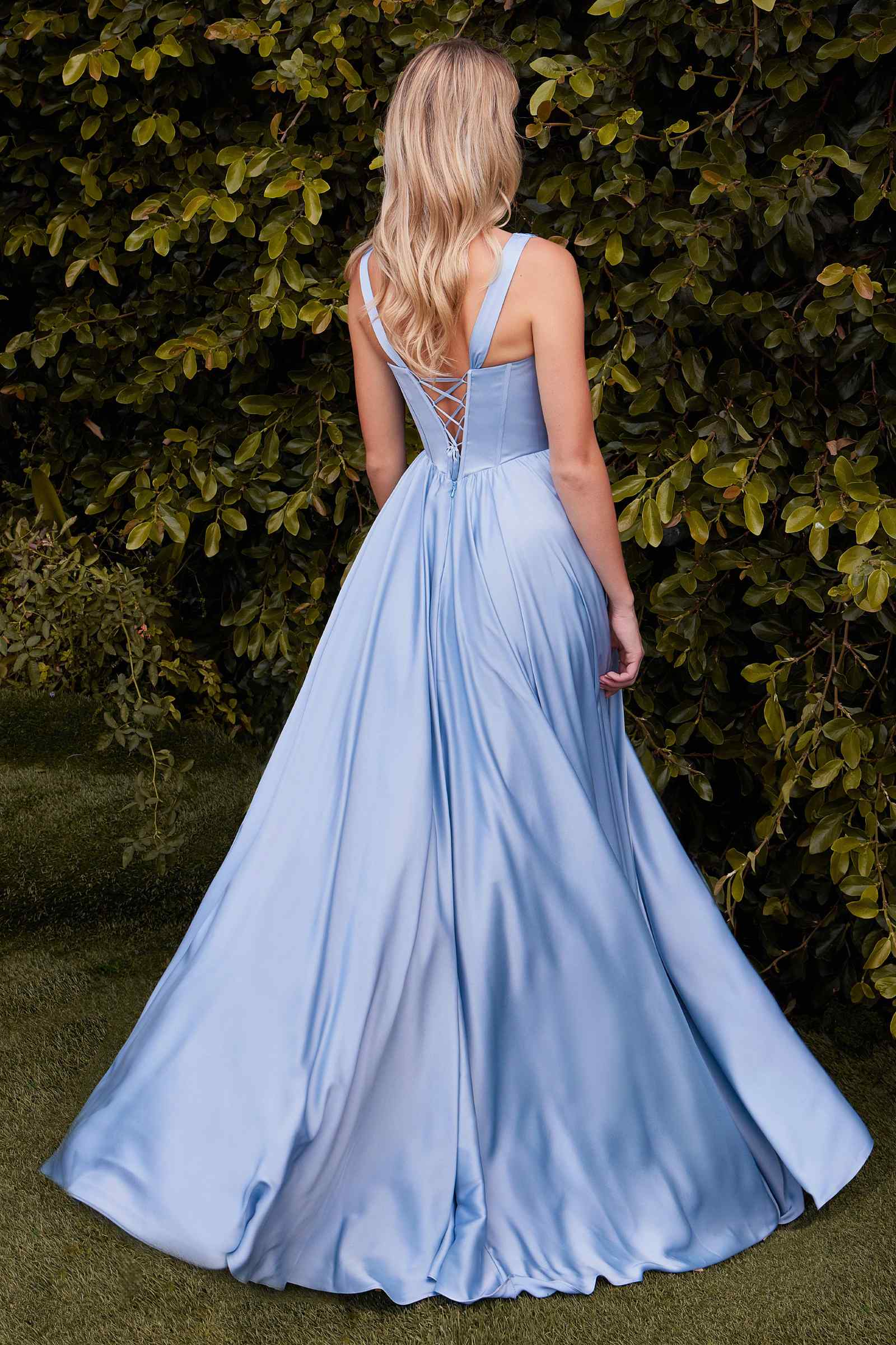 Ladivine 7447 Dress A-Line Soft Satin Gown by DiscountDressShop
