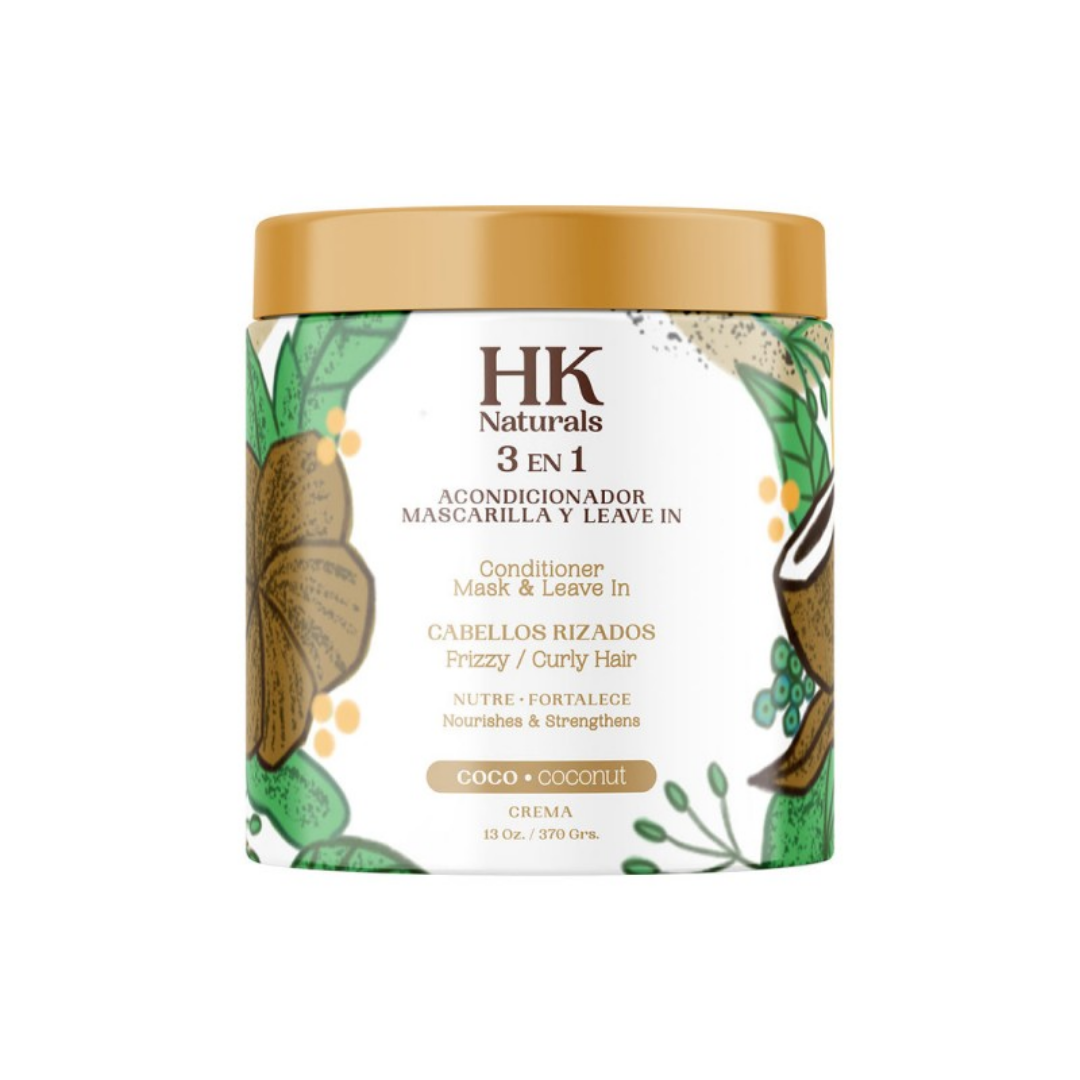 HK Naturales 3-in-1 Shampoo, Conditioner & Body Wash Coconut (13oz) by Farmacias Savia