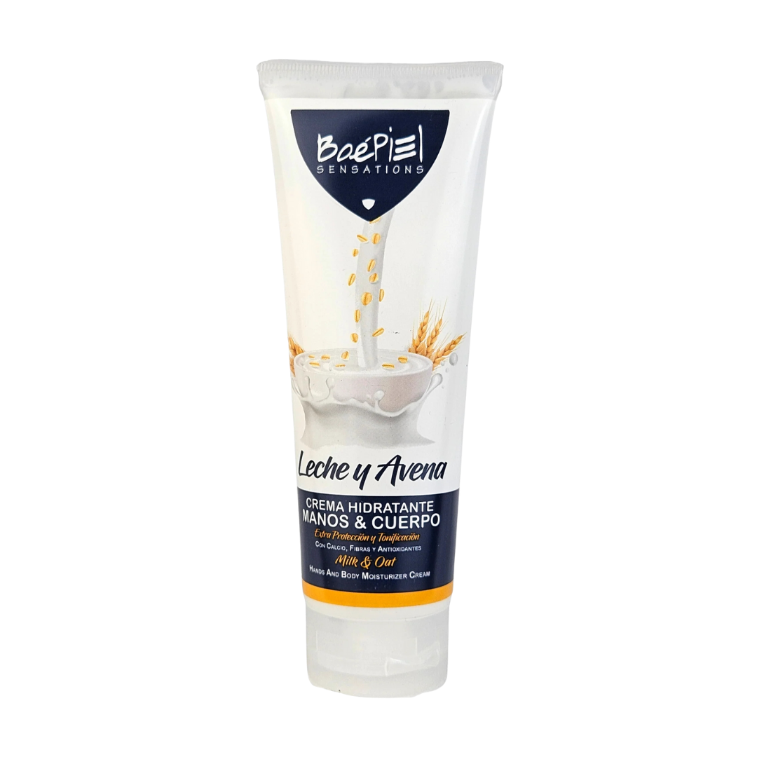 BoePiel Sensations Hand & Body Moisturizer Cream – Milk & Oats (8 oz) by Farmacias Savia