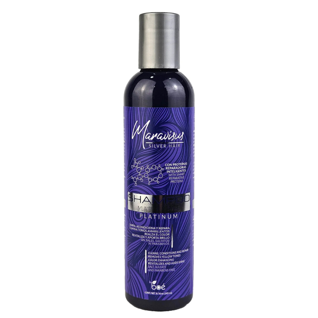Maravisus Silver Hair Platinum Matizante Shampoo (8.16oz) DestGlow