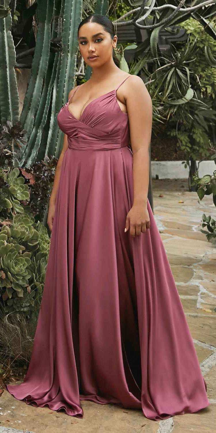 Cinderella Divine 7485C Sweetheart Neckline Soft Satin A-Line Formal Dress DestGlow