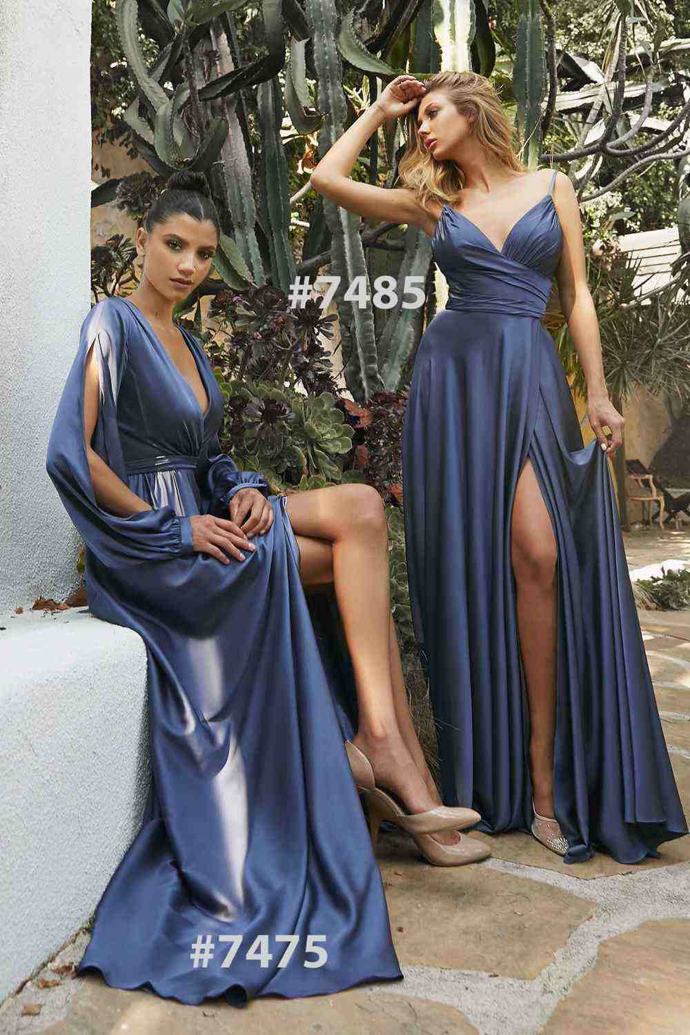 Cinderella Divine 7485C Sweetheart Neckline Soft Satin A-Line Formal Dress DestGlow