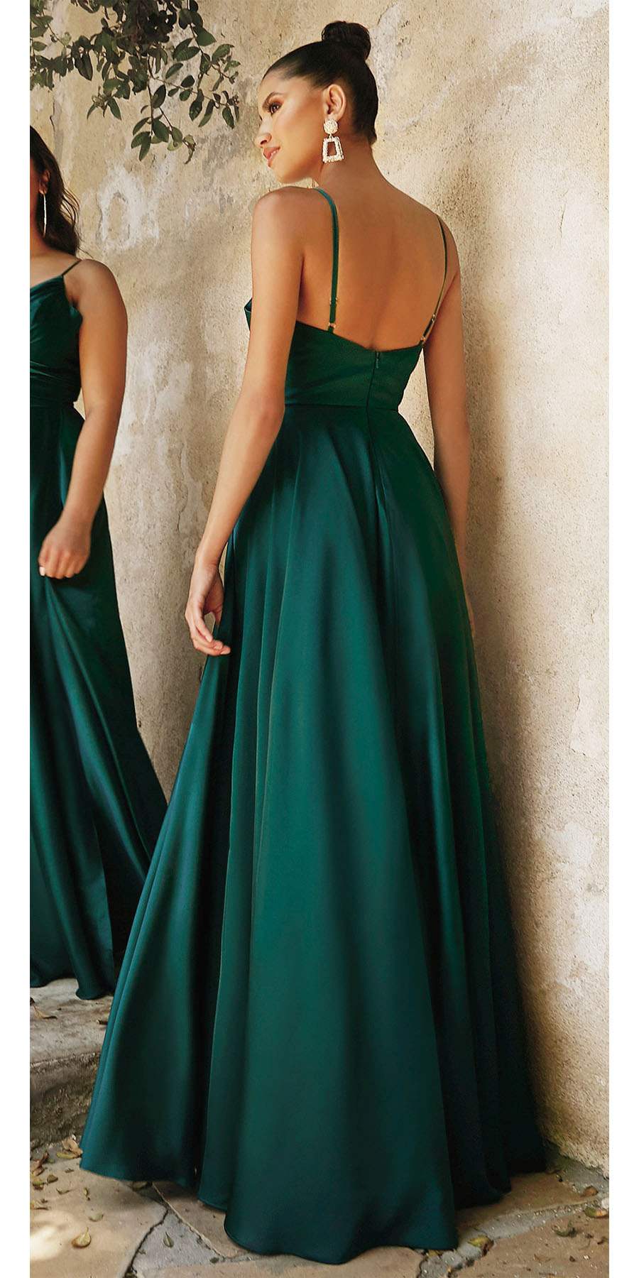 Cinderella Divine 7485C Sweetheart Neckline Soft Satin A-Line Formal Dress DestGlow
