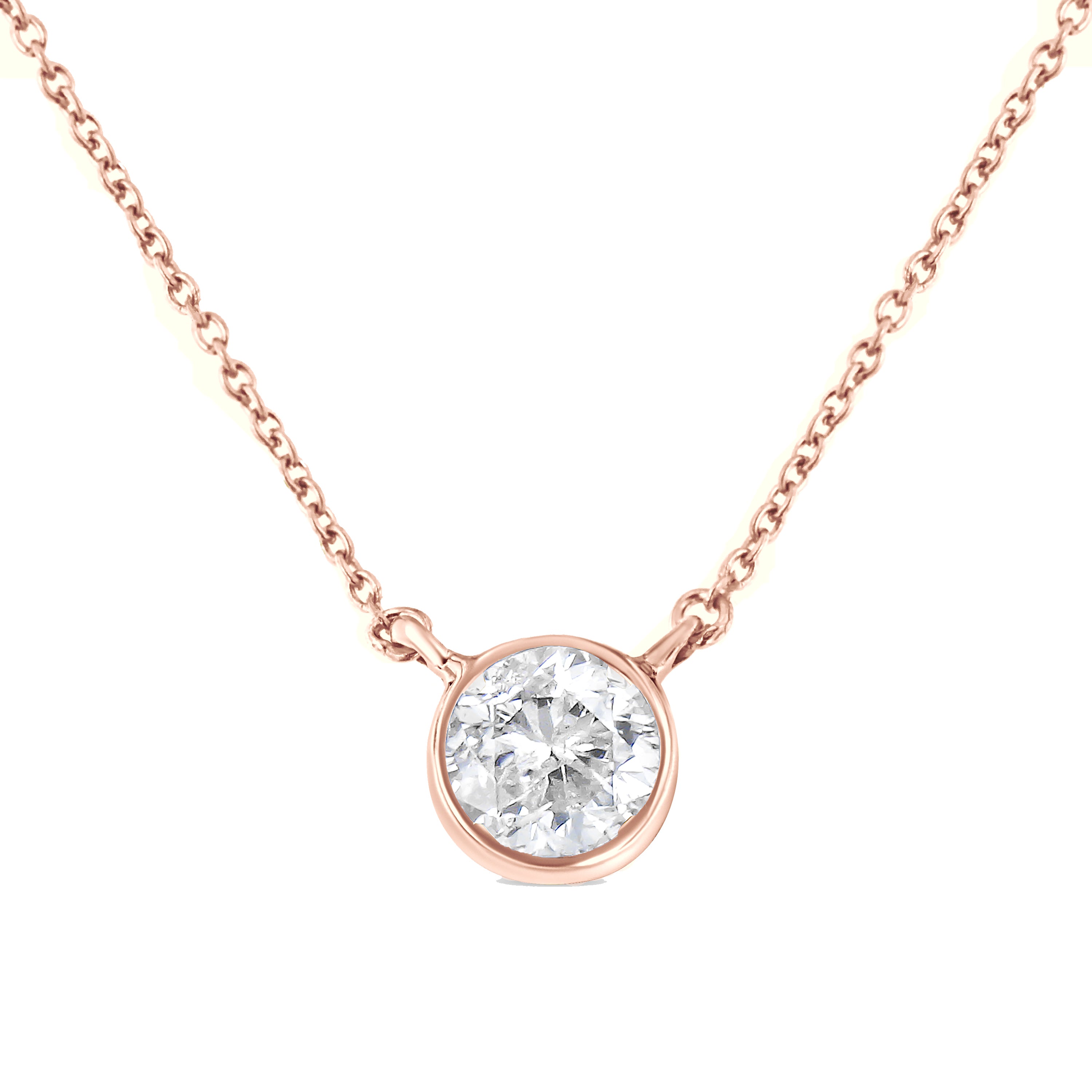 .925 Sterling Silver 1/2 Cttw Diamond Bezel 18" Pendant Necklace (I-J Color, I2-I3 Clarity) by Bids.com