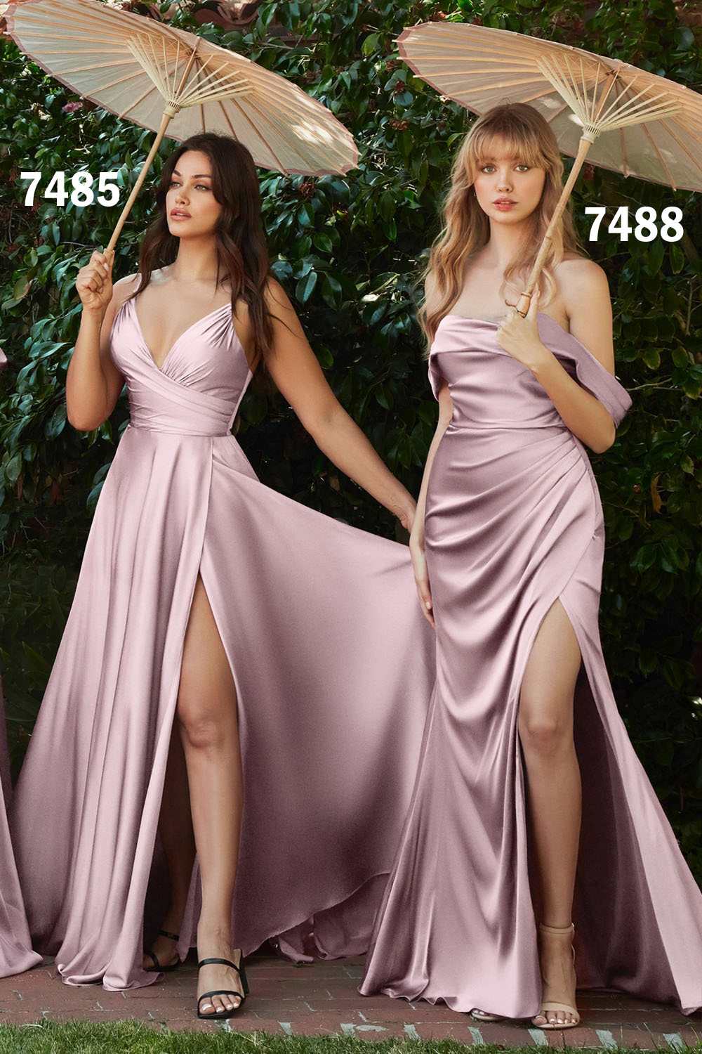 Cinderella Divine 7485C Sweetheart Neckline Soft Satin A-Line Formal Dress DestGlow