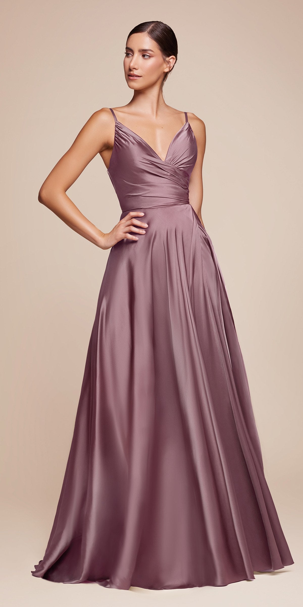 Ladivine 7485 Long Sweetheart Soft Satin A-Line Formal Dress by DiscountDressShop