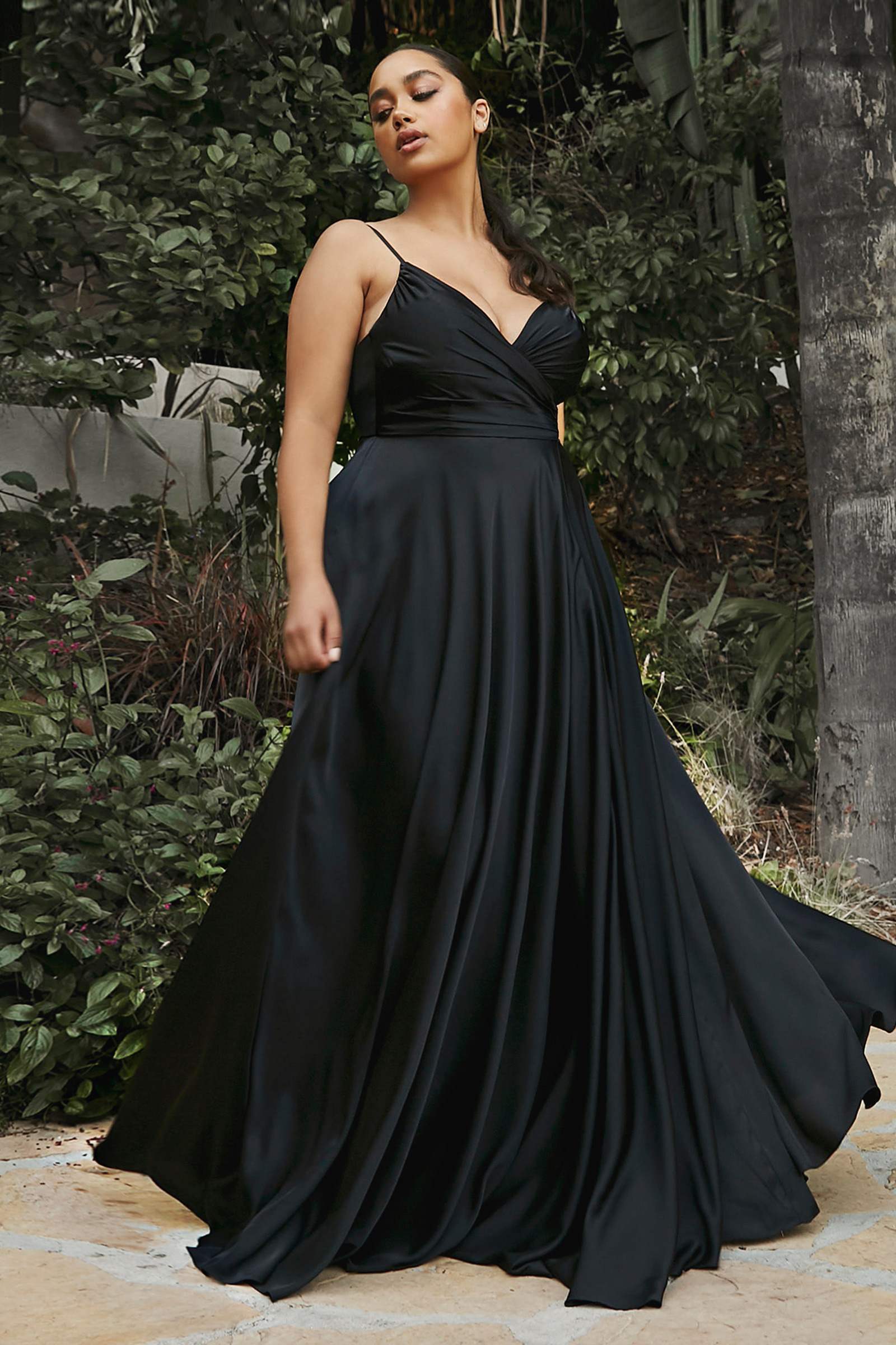 Cinderella Divine 7485C Sweetheart Neckline Soft Satin A-Line Formal Dress DestGlow