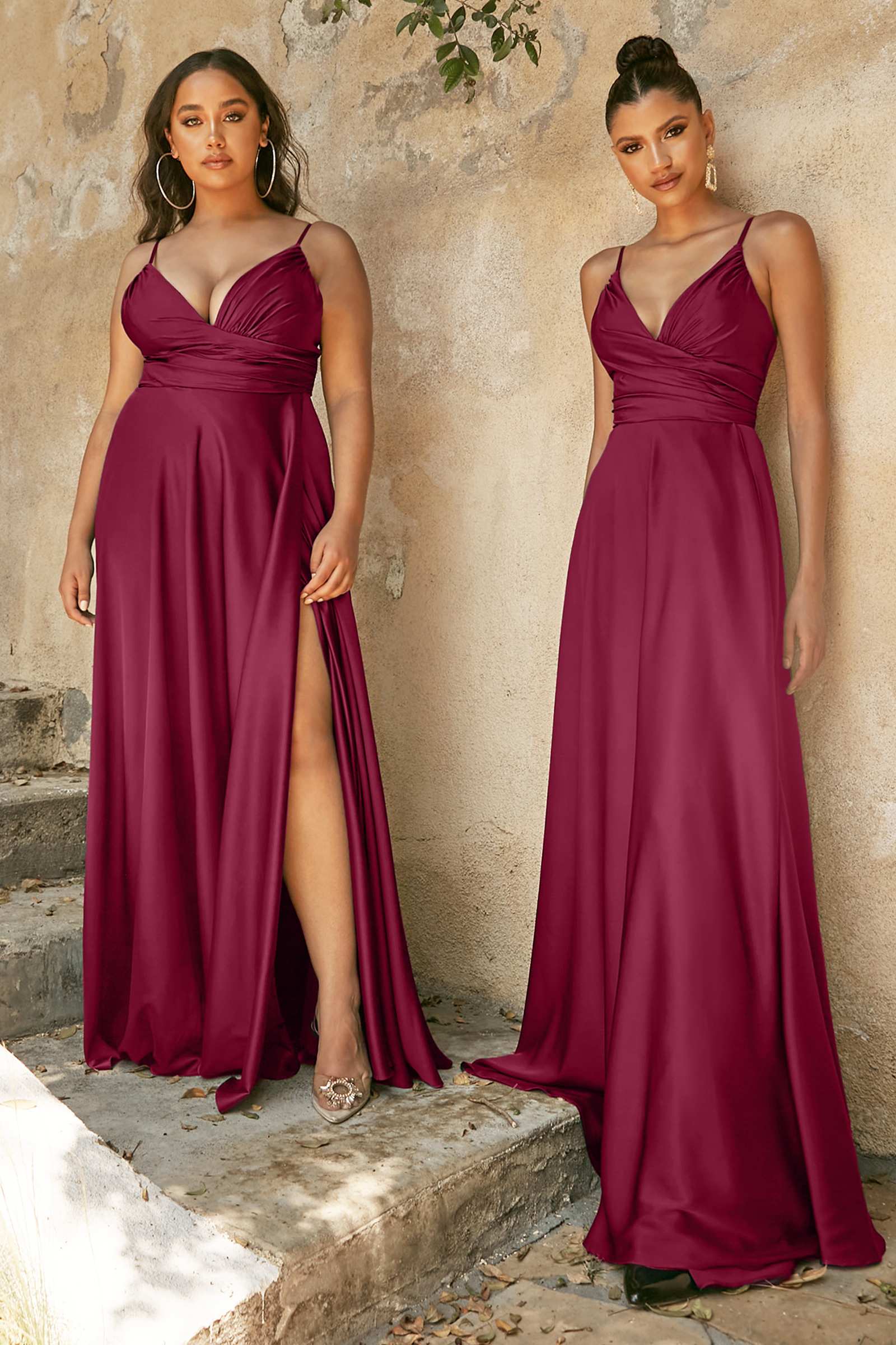 Cinderella Divine 7485C Sweetheart Neckline Soft Satin A-Line Formal Dress DestGlow